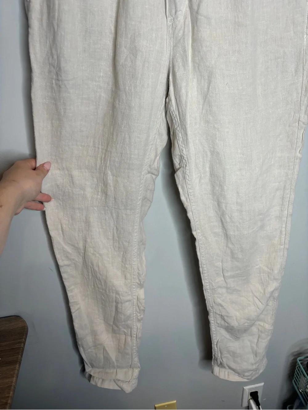 Faherty Linen Drawstring Pants Size S Weathered Sand